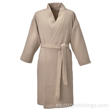Babón de algodón kimono bata de baño de lujo bata de gofres de hotel